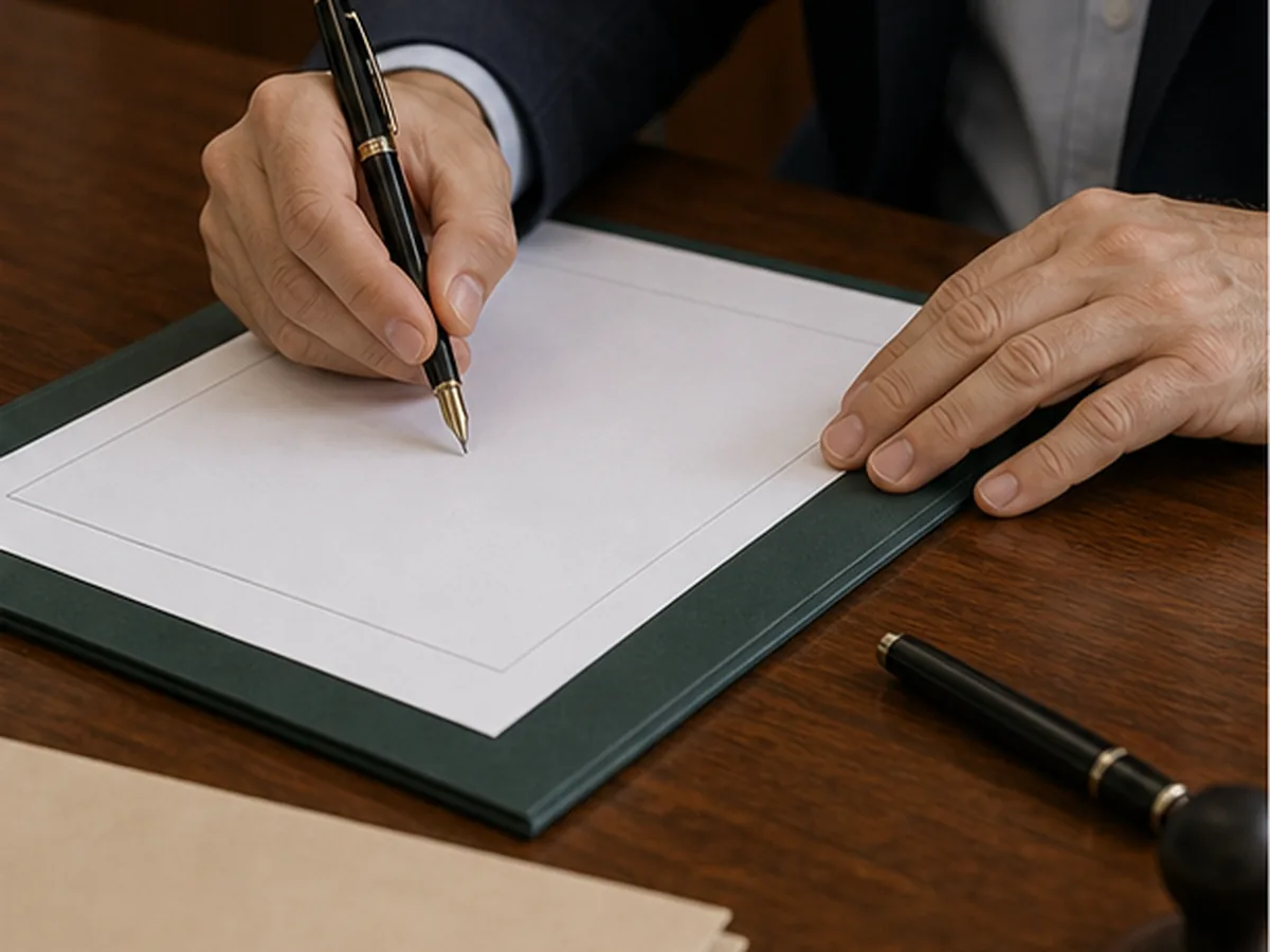 Firma de documentos de herencia ante notaría